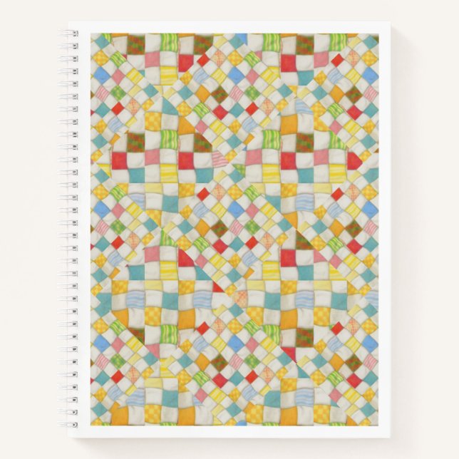 MOSAÏQUE QUILT 8,5x11 Carnet spiral (Devant)