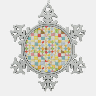 MOSAÏQUE QUILT Ornement de flocon de neige