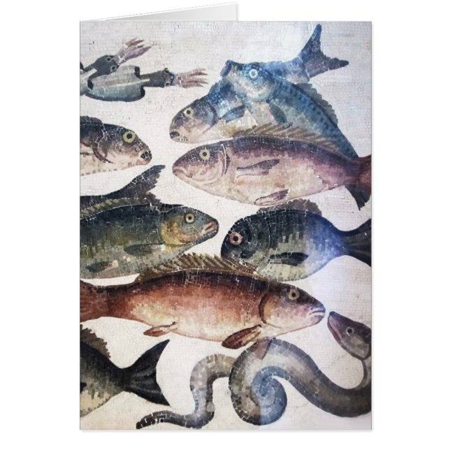 MOSAÏQUES ROMAINES ANTIQUES, POISSONS, ESPACE DE V (Devant)