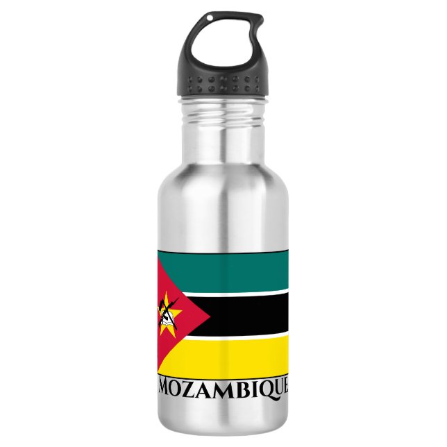 Mosambik-Flagge Edelstahlflasche (Vorderseite)