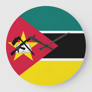 Mosambik-Flagge Große Wanduhr