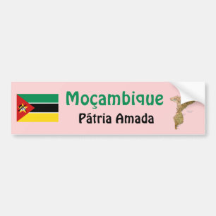 Mosambik-Flagge + Karte Aufkleber Autoaufkleber