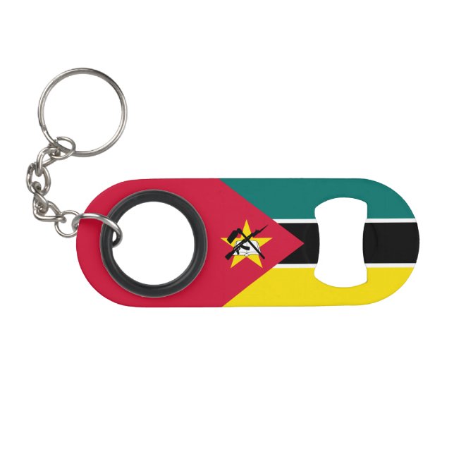 Mosambik-Flagge Mini Flaschenöffner (Vorderseite (Horizontal))