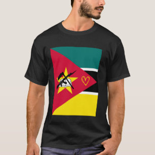 Mosambik-Flagge Mosambikanisches Herz Stolzes Erbe T-Shirt