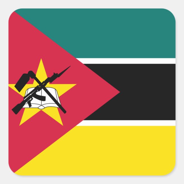 Mosambik-Flagge Quadratischer Aufkleber (Vorderseite)