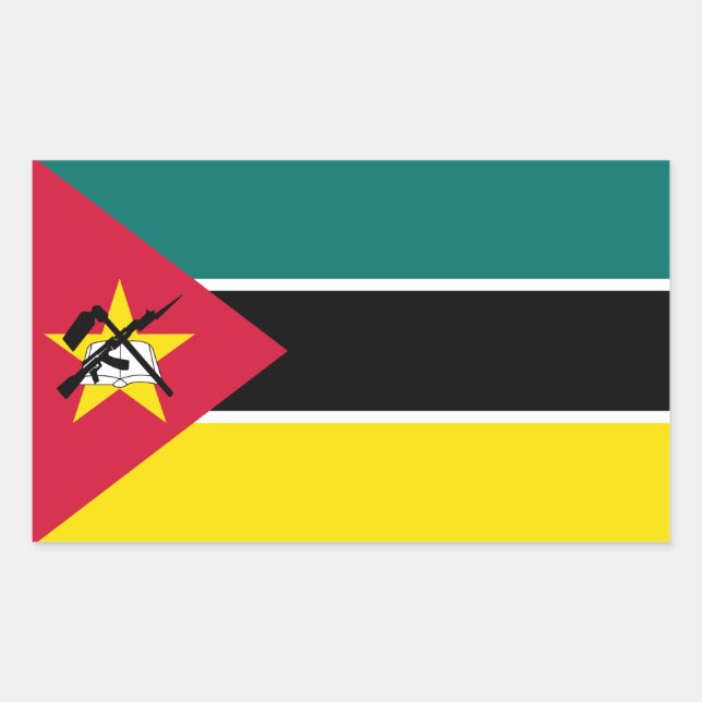 Mosambik-Flagge Rechteckiger Aufkleber (Vorderseite)