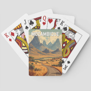 Mosambik Illustration Reise Kunst Vintage Spielkarten