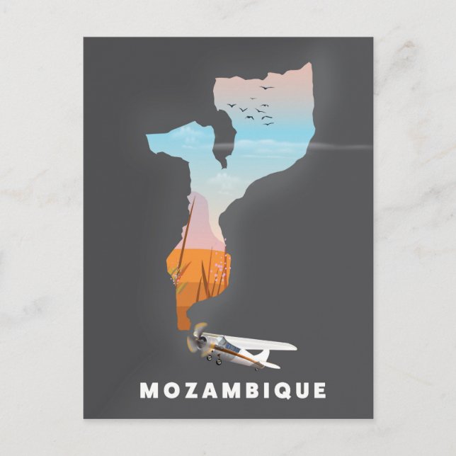 Mosambik-Karte Postkarte (Vorderseite)