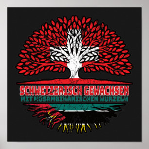 Mosambik Mosambikanisch Schweizer Schweiz Baum Poster