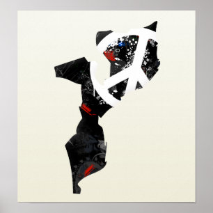 Mosambik Trendy Peace Sign mit mosambikanischer Ka Poster