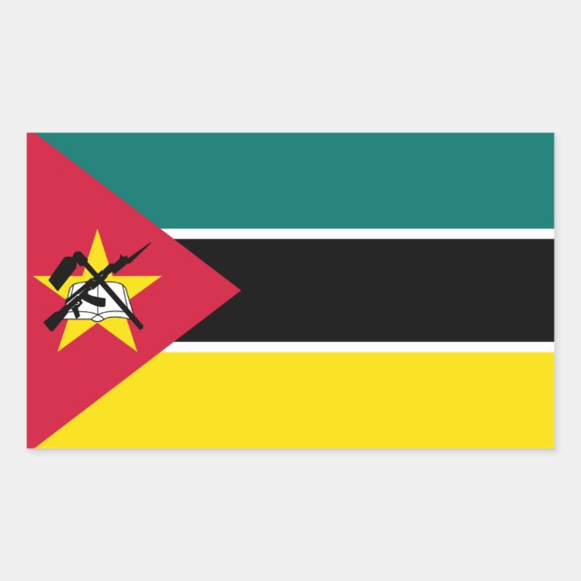 mosambikanische Flagge, Flagge Mosambiks Rechteckiger Aufkleber (Vorderseite)