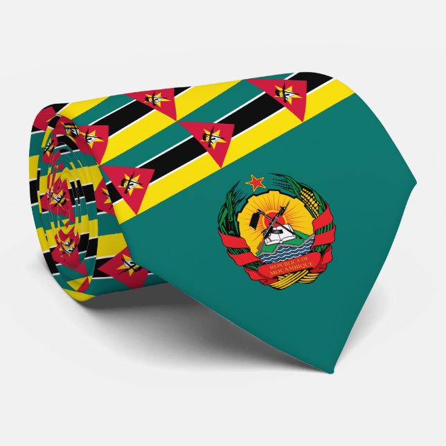 mosambikanische Flagge und Emblem, Flagge Mosambik Krawatte (Gerollt)