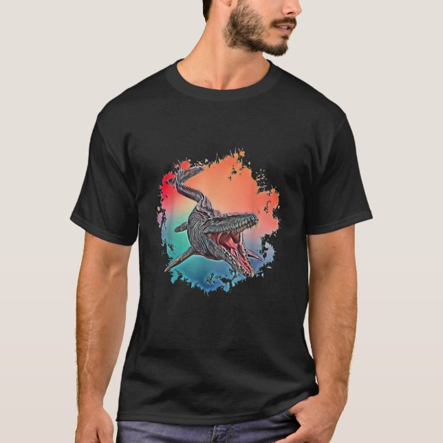 Mosasaurus Dinosaur Motif Predator Des Predator T-Shirt (Vorderseite)