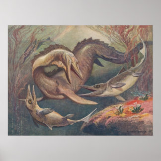 Mosasaurus Ichthyosaurus Antique Impression