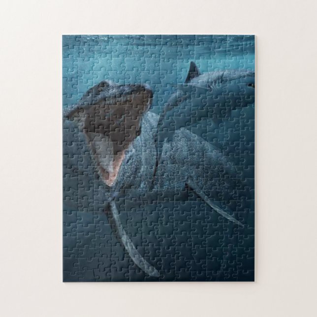 Mosasaurus jagen Haiposter Acryldruck (Vertikal)