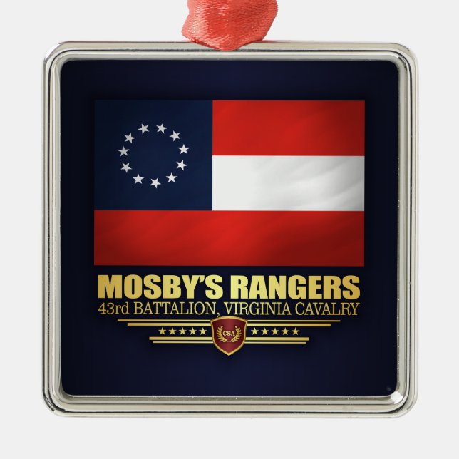 Mosby's 43. Bataillon, Virginia Cavalry Silbernes Ornament (Vorne)