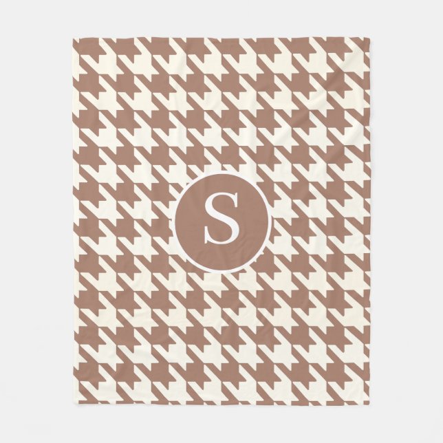 Moscha Mousse mit großen Hahnentrittmustern und We Fleecedecke (Vorderseite)