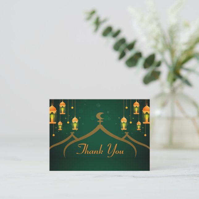 Moschee Islamic Lamp Vielen Dank Mitteilungskarte (Stehend Vorderseite)