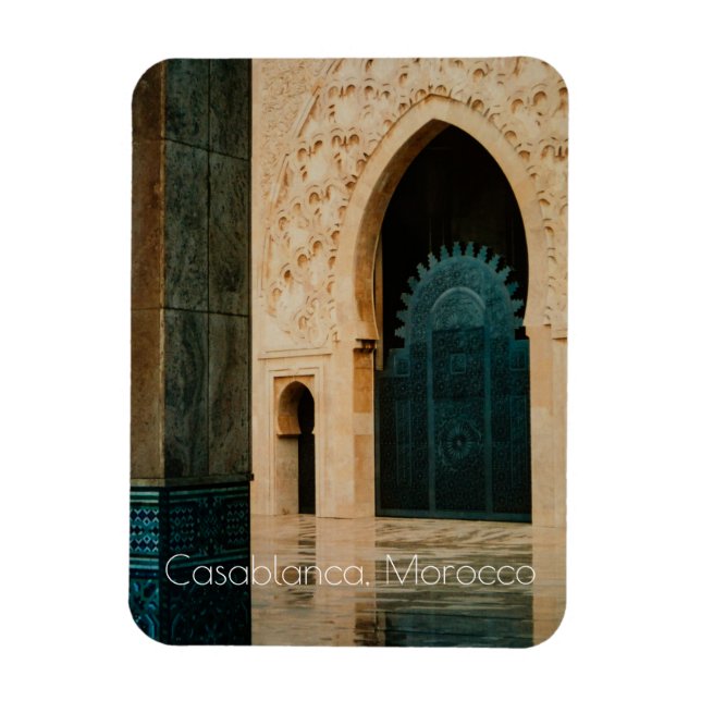 Moschee nach dem Regen, Casablanca, Marokko Magnet (Vertikal)