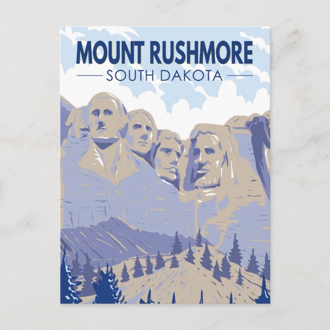 Moschee Rushmore Süd Dakota Wandern neben dem Wass Postkarte (Vorderseite)