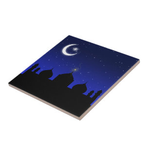 Moschee Silhouette am Abend - Tile Fliese