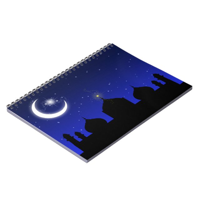 Moschee Silhouette at Night - Notebook Notizblock (Linke Seite)