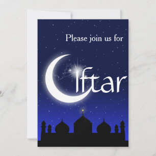 Moschee-Silhouette bei Nacht Iftar-Party-Einladung Einladung