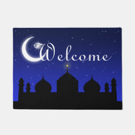 Moschee Silhouette bei Night Welcome Door Mat Fußmatte