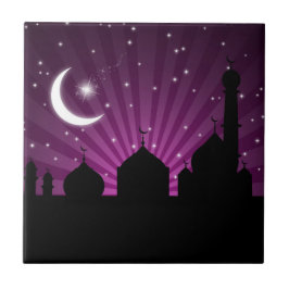 Moschee Silhouette Lila Fliese