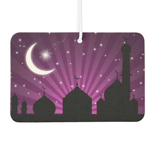 Moschee Silhouette Lila Night - Air Freshener Autolufterfrischer (Vorderseite)