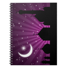 Moschee Silhouette Lila Night - Notebook Notizblock