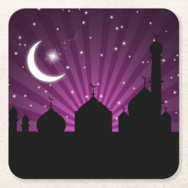 Moschee Silhouette Lila Night - Paper Untersetzer