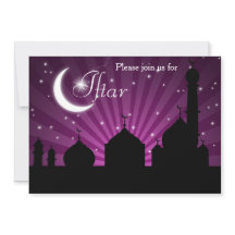 Moschee Silhouette Lila Night Party Einladung
