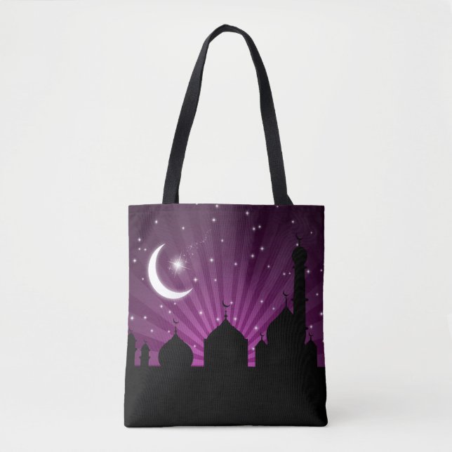 Moschee Silhouette Lila Tasche (Vorderseite)