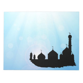 Moschee Silhouette mit Sonnenstrahlen - Notepad Notizblock