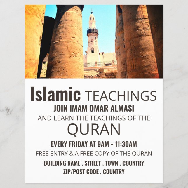 Moschee von Abu'l Haggag, islamische Lehrerin Flyer (Vorne)
