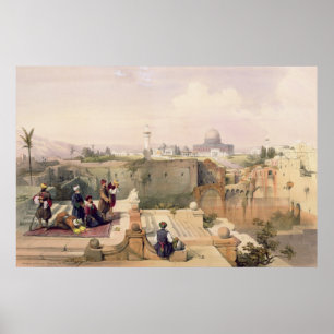 Moschee von Omar den Standort des Tempels zeigend Poster