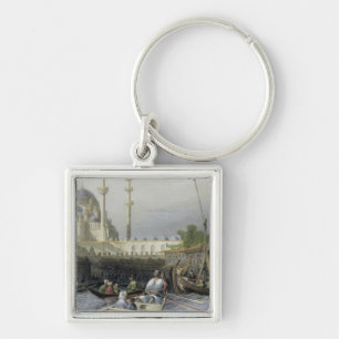 Moschee von Sultanine Valide vom Hafen, graviertes Schlüsselanhänger