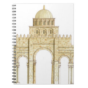 Moschee von Uqba. Kairouan Tunesien. Hauptfaçade Notizblock