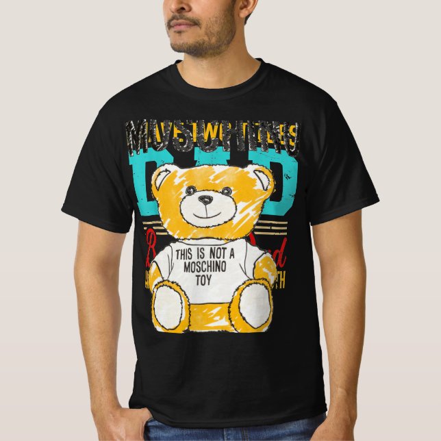 Moschino JERSEY T - SHIRT BRUSHSTROKE TEDDY BEAR (Vorderseite)