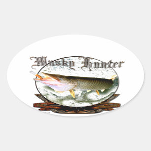 Moschusartiger Jäger 1 Ovaler Aufkleber