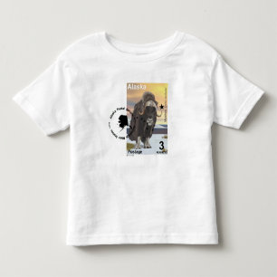 Moschusochsen-Briefmarkensouvenir Kleinkind T-shirt