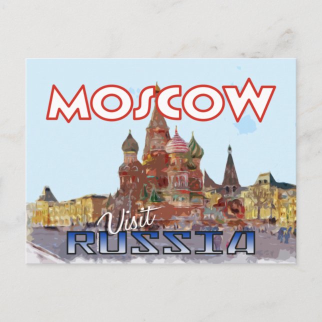 Moscou, carte postale de la série Visit Russia (Devant)