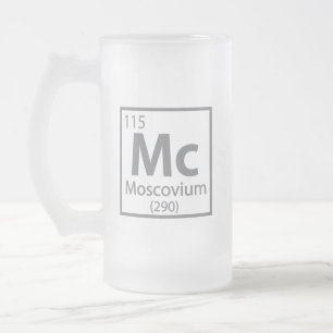 Moscovium - Russische wissenschaftliche Periodisch Mattglas Bierglas