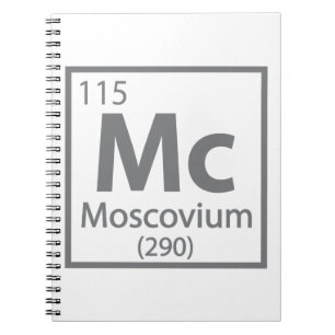 Moscovium - Russische wissenschaftliche Periodisch Notizblock