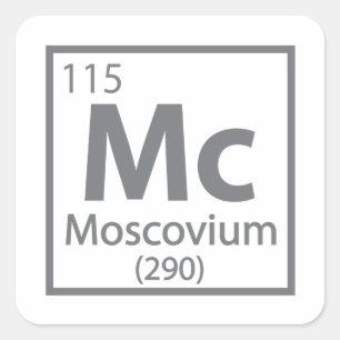 Moscovium - Russische wissenschaftliche Periodisch Quadratischer Aufkleber