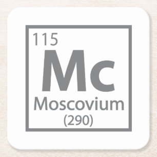 Moscovium - Russische wissenschaftliche Periodisch Rechteckiger Pappuntersetzer