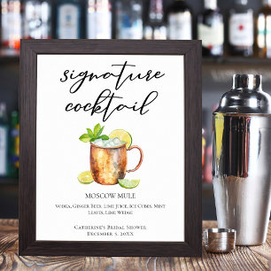 Moscow Mule Single Signature Cocktail Poster