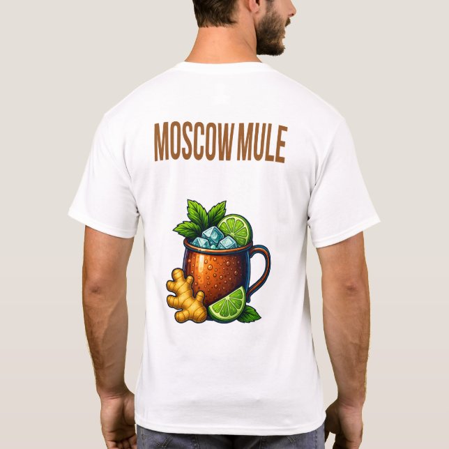 Moscow Mule T-Shirt – Classic Copper Mug Cocktail (Rückseite)