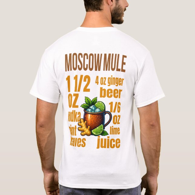 Moscow Mule T-Shirt – Classic Copper Mug Cocktail (Rückseite)